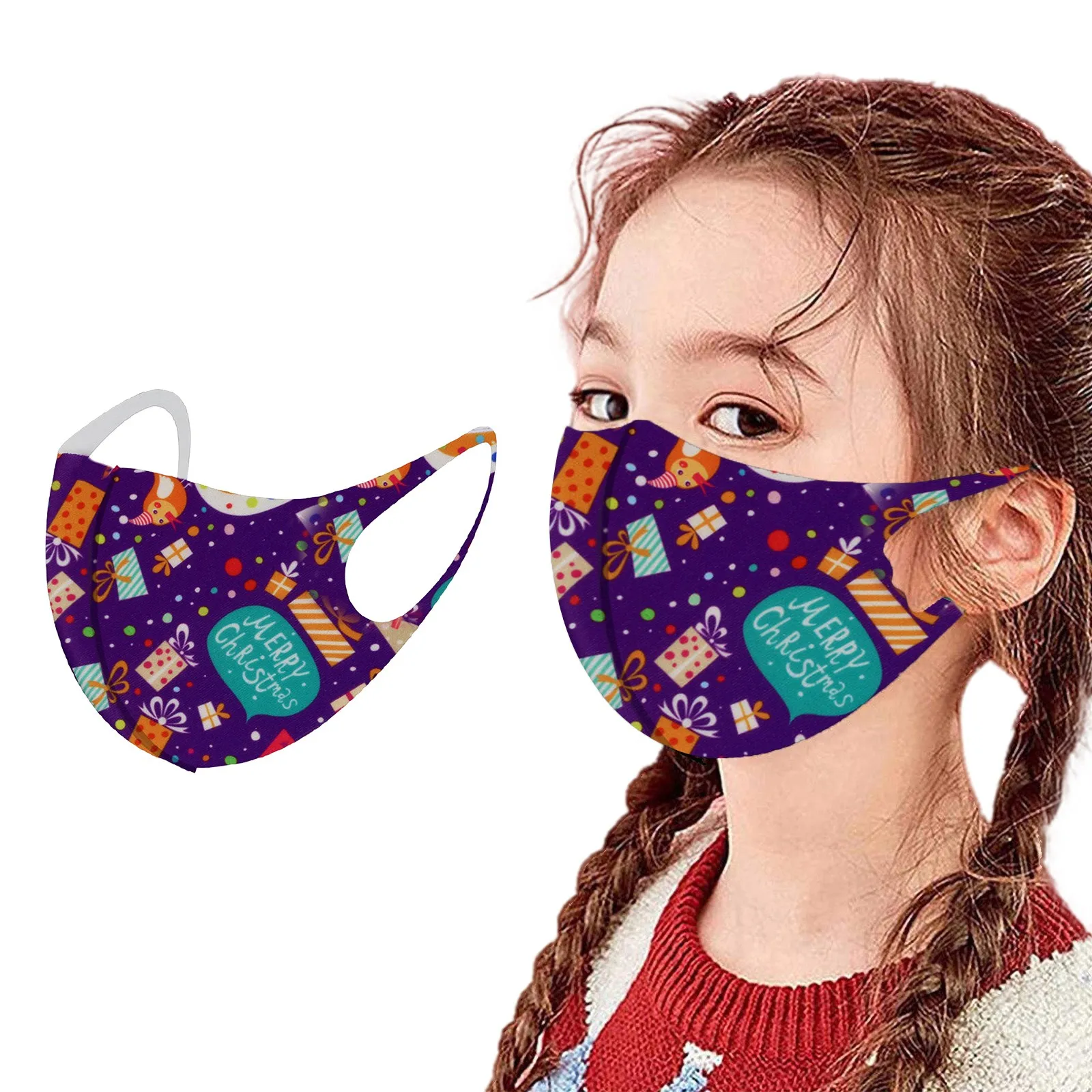 

5pcs Children's Mask Masque Breathable Print sun Protection Mouth Masks Disposable Washable cycling Mouth Masks Mascarilla D14