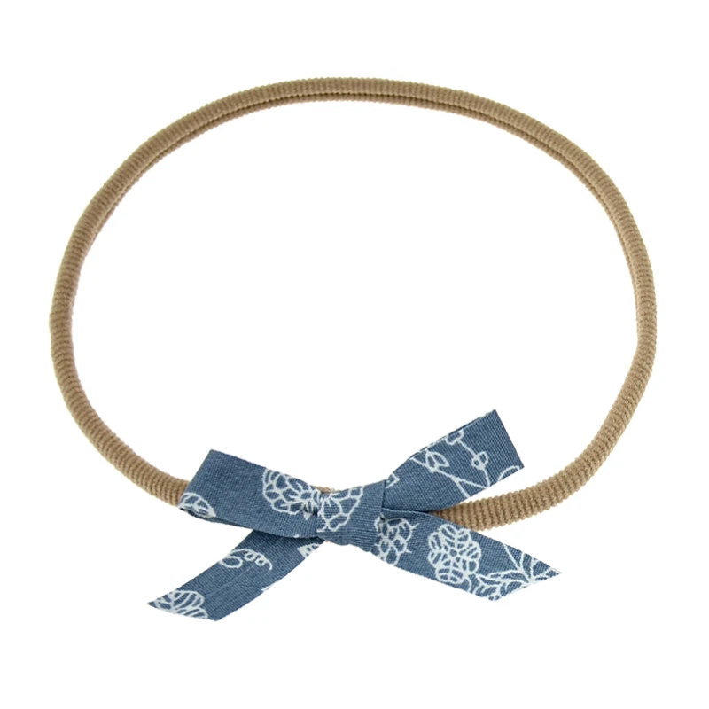 Милая нейлоновая повязка на голову с бантом для новорожденных эластичная