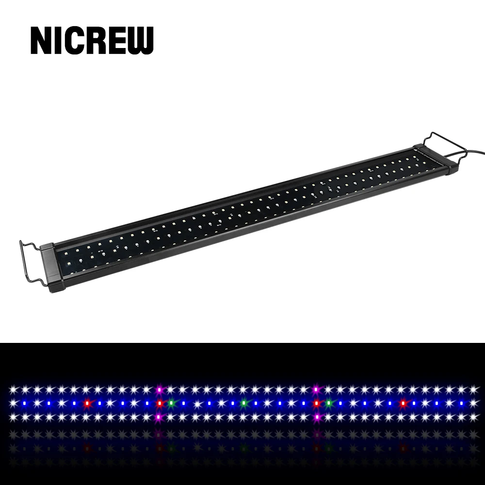 NICREW 75-105 см RGB рыболовный светильник для аквариума светодиодный светильник ing светильник s лампе полный спектр лампа для аквариума
