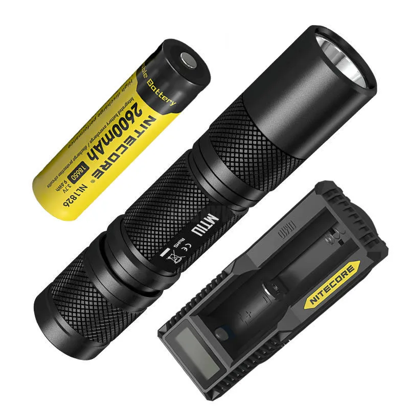 NITECORE MT1U + 18650 перезаряжаемая батарея зарядное устройство 365nm 900mW Мощный УФ
