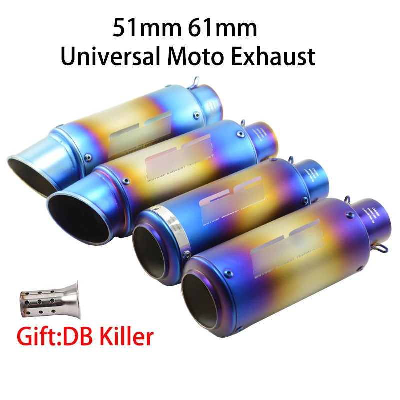 51 мм 61 Универсальный мотоцикл глушитель труба Скутер грязи велосипед ямы