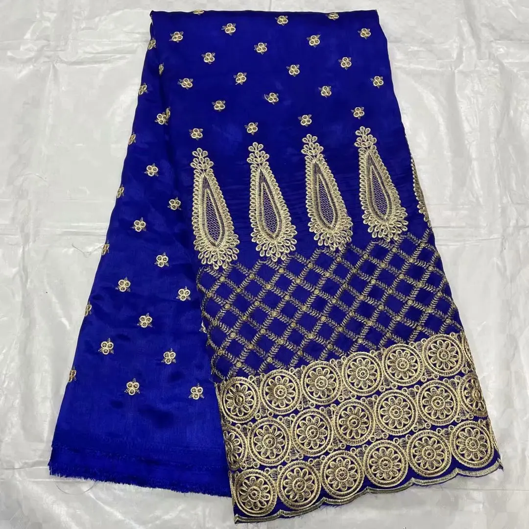 

2021 New Design African George Lace Fabric With Sequins For Evening Dress Nigerian Embroidery Guipure George Lace Materials