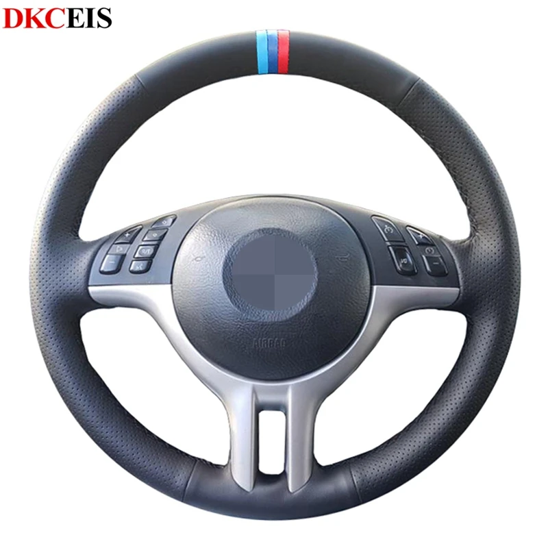 DIY Индивидуальные мягкие Черные искусственные кожаные чехлы рулевого колеса