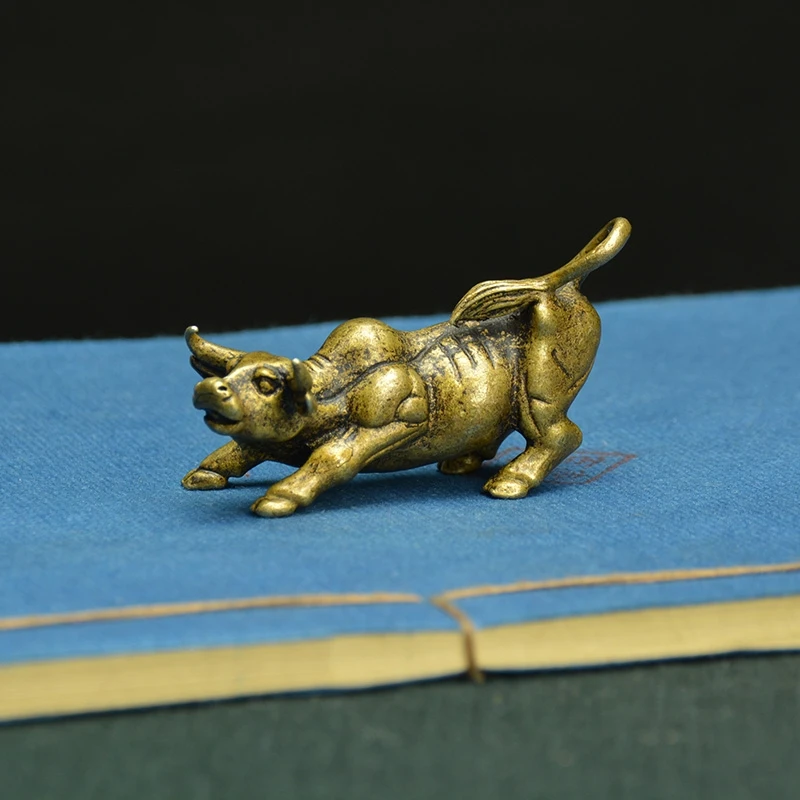 Бронзовое украшение оригинальная винтажная бронзовая булль твердый Зодиак из