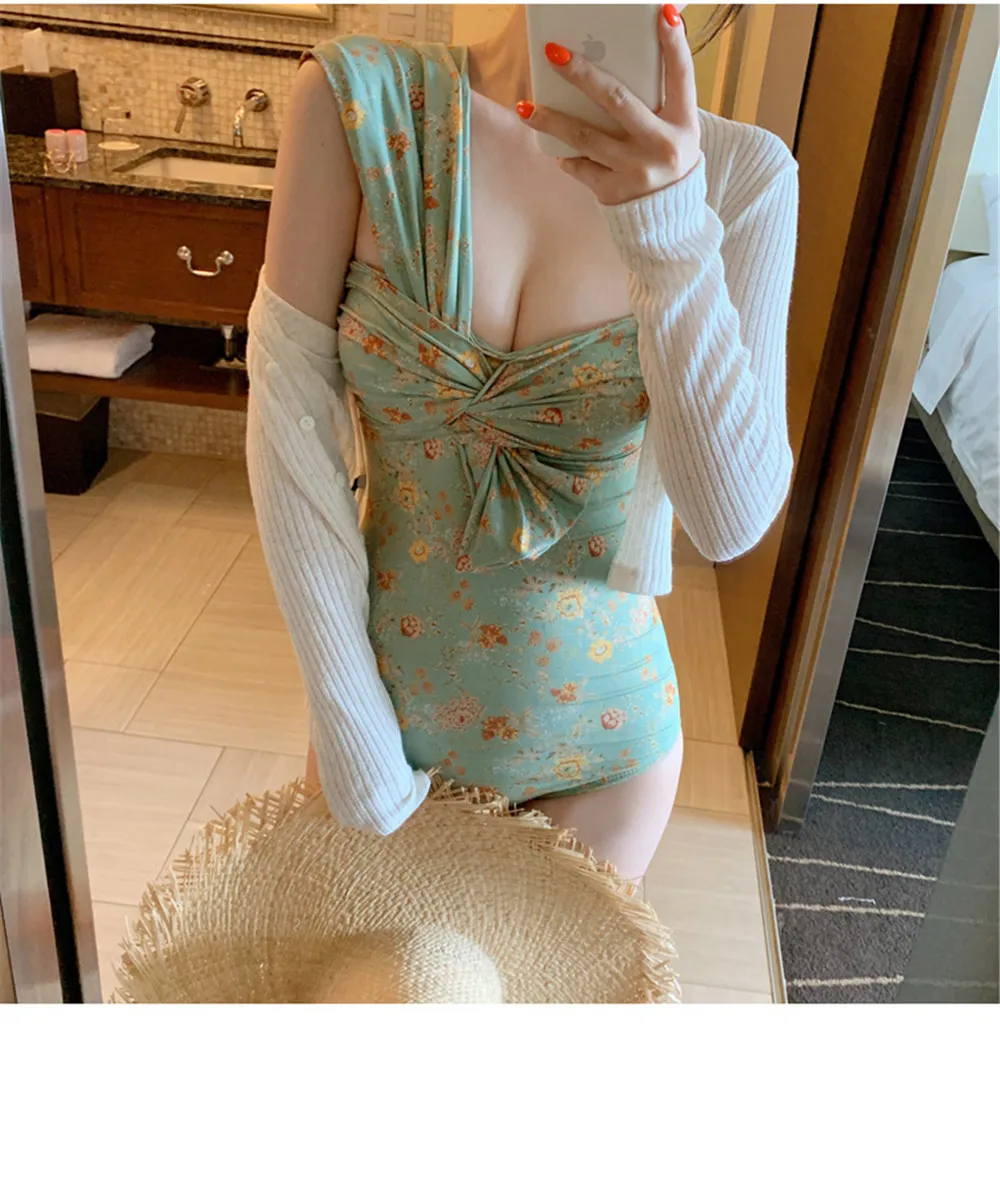 Сексуальный цельный купальный костюм-бандо Женская однотонная одежда для