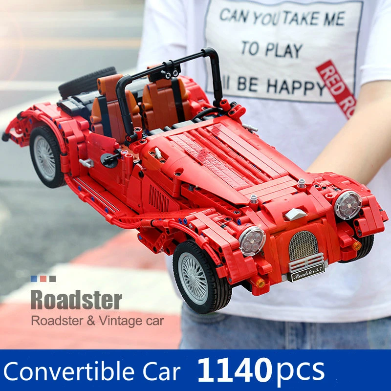 

1141pcs Technical Red Convertible Car Building Blocks Model Educational DIY Bricks Toys for Children Gift