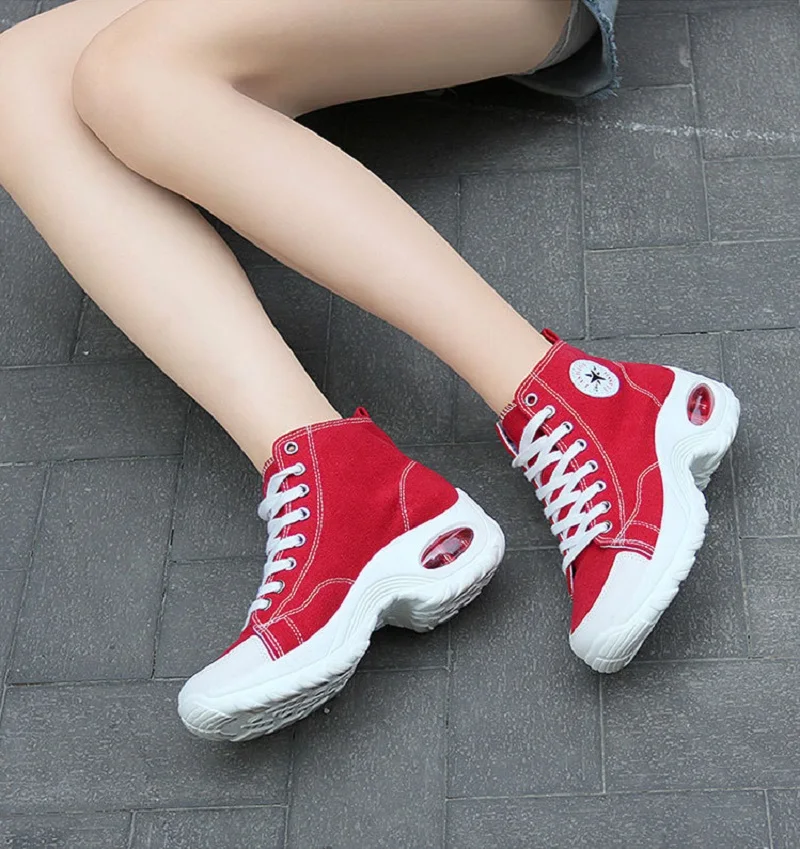 

My-Love 2020 New Large Size Increase Women Shoes Air Cushion Sneakers Canvas Shoes Fashion Casual Shake Shoes