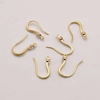 2 pair 18mm9mm 18k brass gold plated ear clasps hooks fittings for diy jewelry making accessories wholesale supplies ja0160