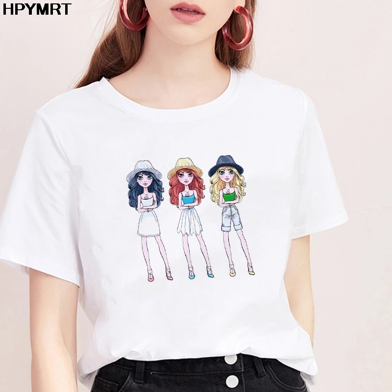 

Women T-shirt Cute Girl Funny Cartoon T shirt Harajuku Graphic Ulzzang Tshirt 90s Print T-shirt Fashion Aesthetic Top Tee Female