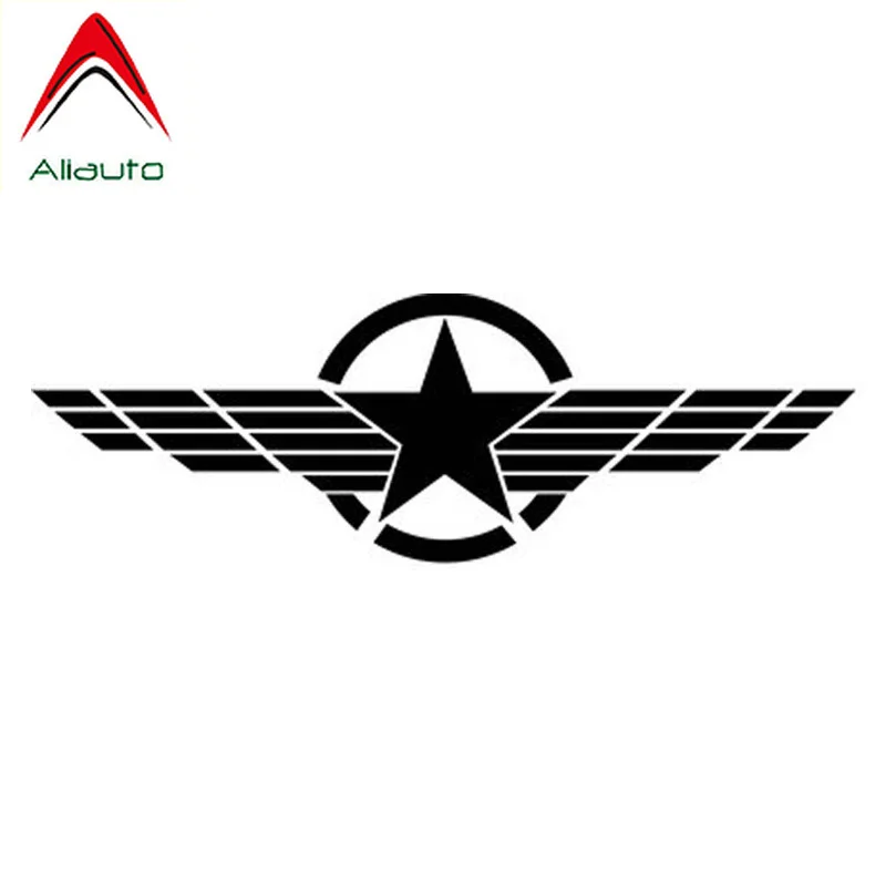 Aliauto Creative Car Sticker Pentagram WWII Front Hood Decorative Affixed Reflective Military Standard Black/Silver,10cm* 30cm