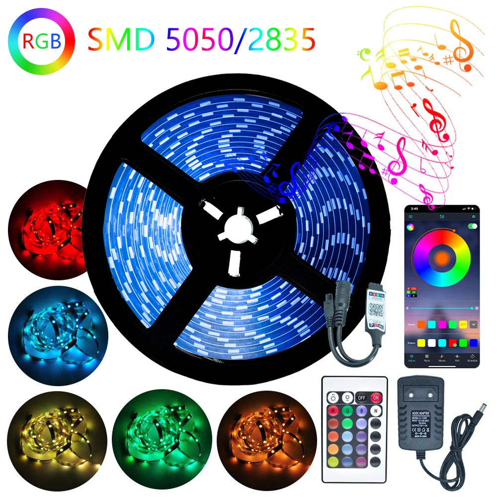 

Music control Led Strips Light 2835 Decoration Ribbon Night lighting Infrared Remote Control Flexible Background Lamp