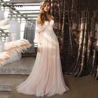 smileven light pink sweetheart wedding dresses bohemian off shoulder bridal gown plus size elegant princess wedding party dress