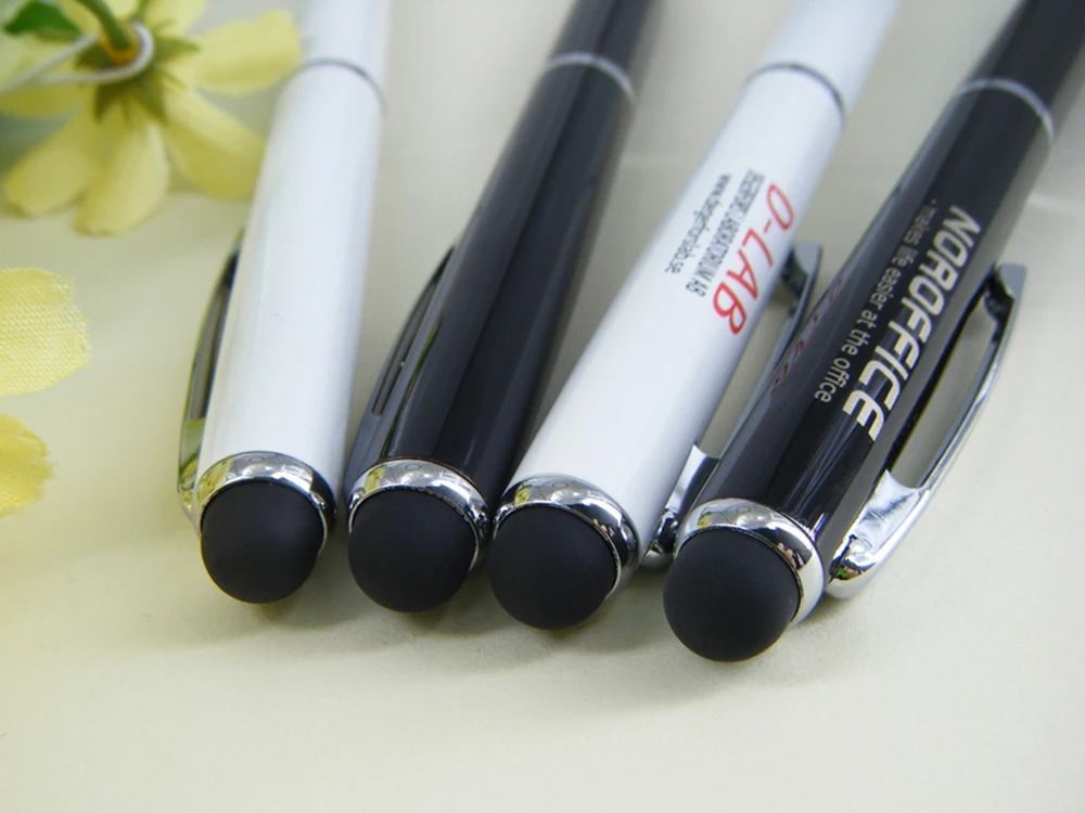 [Бесплатный Логотип] 100 шт./лот Рекламный Поворотный Металлический Стилус