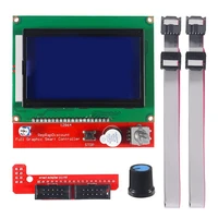 lcd 12864 graphic smart display controller board with adapter and cable for ramps 1 4 reprap mendel prusa 3d printer parts