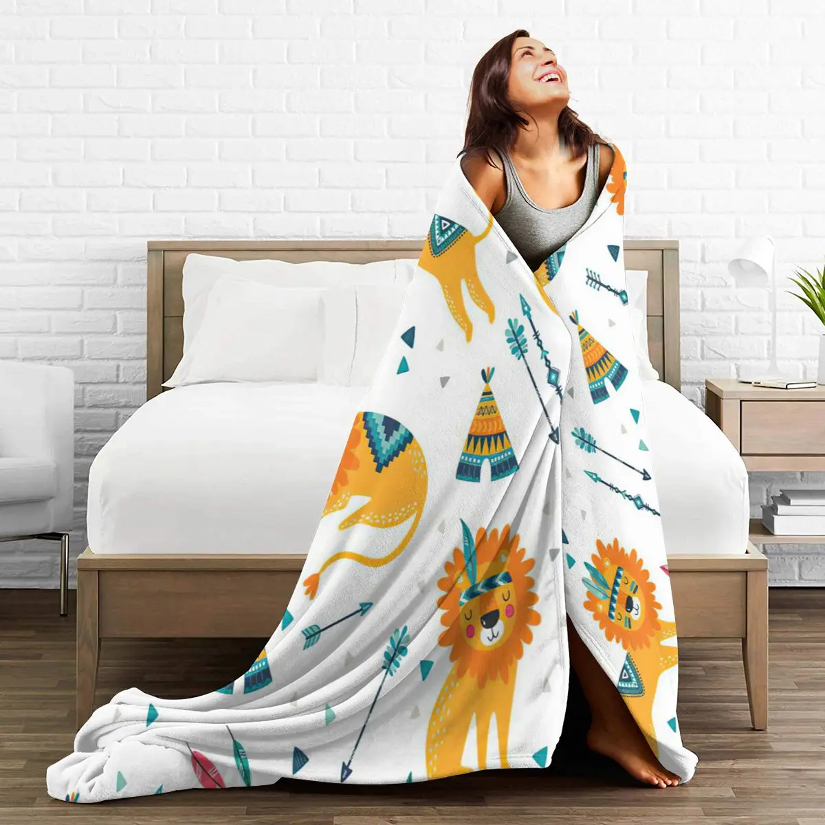 

Super soft sofa blanket plaid collage sublimation cartoon animation bedding flannel plaid blanket bedroom decorative blanket 13