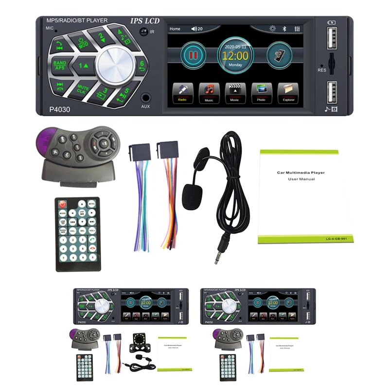 

3.8 Inch Autoradio 1 Din Radio Player Bluetooth Auto Audio MP5 Player Car Radio FM Wheel Control