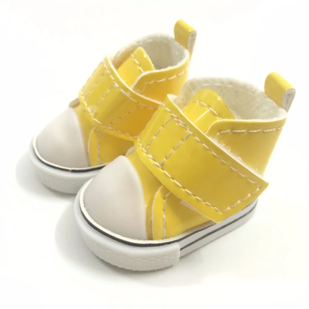 Yellow PU Material 1/6 BJD обувь кукла 5 см парусиновая обувь кроссовки для кукол, мини-игрушка обувь для России DIY ручной работы аксессуары для кукол игрушки подарок для ребенка - Цвет: Yellow PU Material