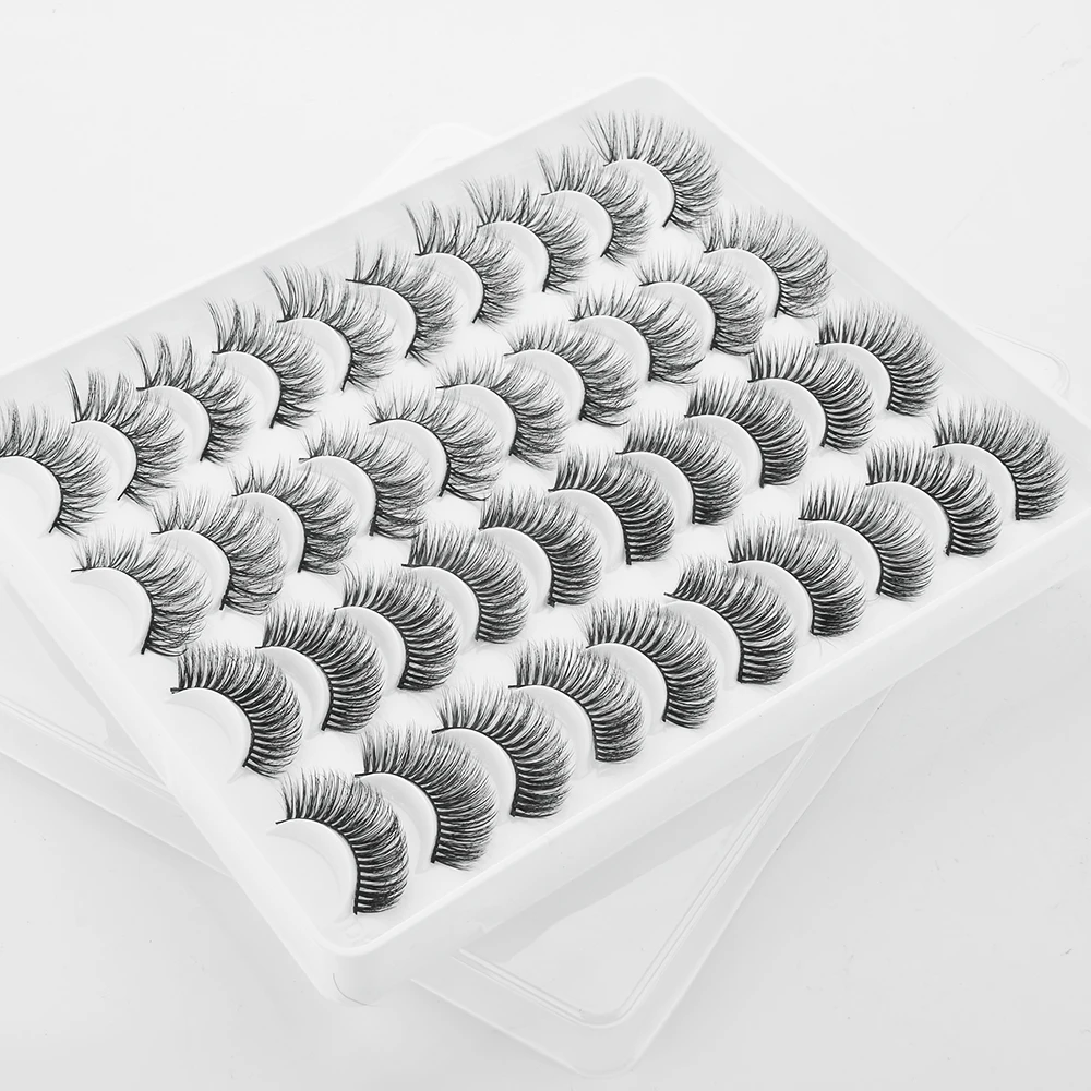 20 пар 3D Мягкие норковые накладные ресницы ручная работа пушистые длинные