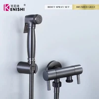 kenishi brass bidet faucet brass shower tap washer toilet sprayer hygienic shower bidet tap wall mounted bidet faucets gun grey