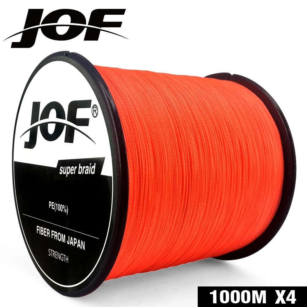 2019 JOF 4 нити 100 м 150 300 500 1000 PE оранжевая плетеная рыболовная леска морская