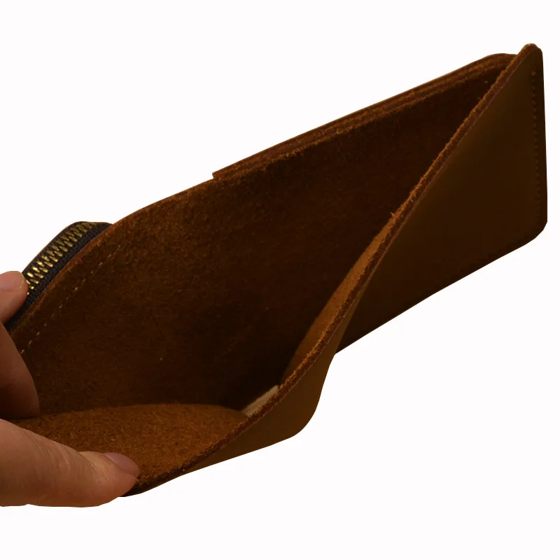 Мужские бумажники из натуральной кожи с карманом для монет на молнии мужской