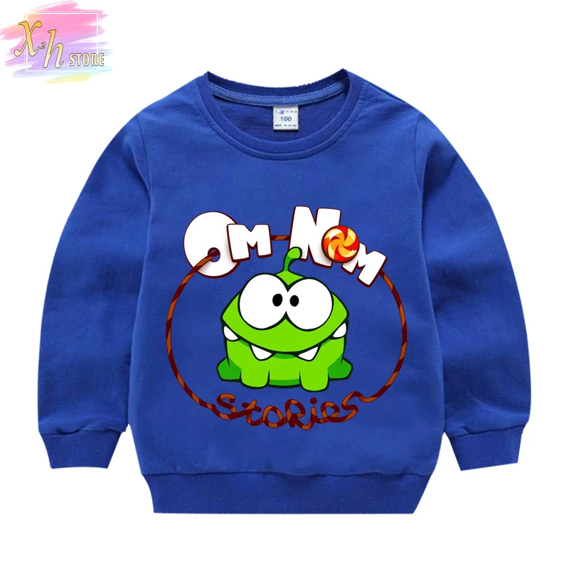 

Sweatshirt New T Shirt Children 2021 Funny Om Nom Stories sweat shirt Tops Cartoon Kid Girls Boys Unisex sports shirt