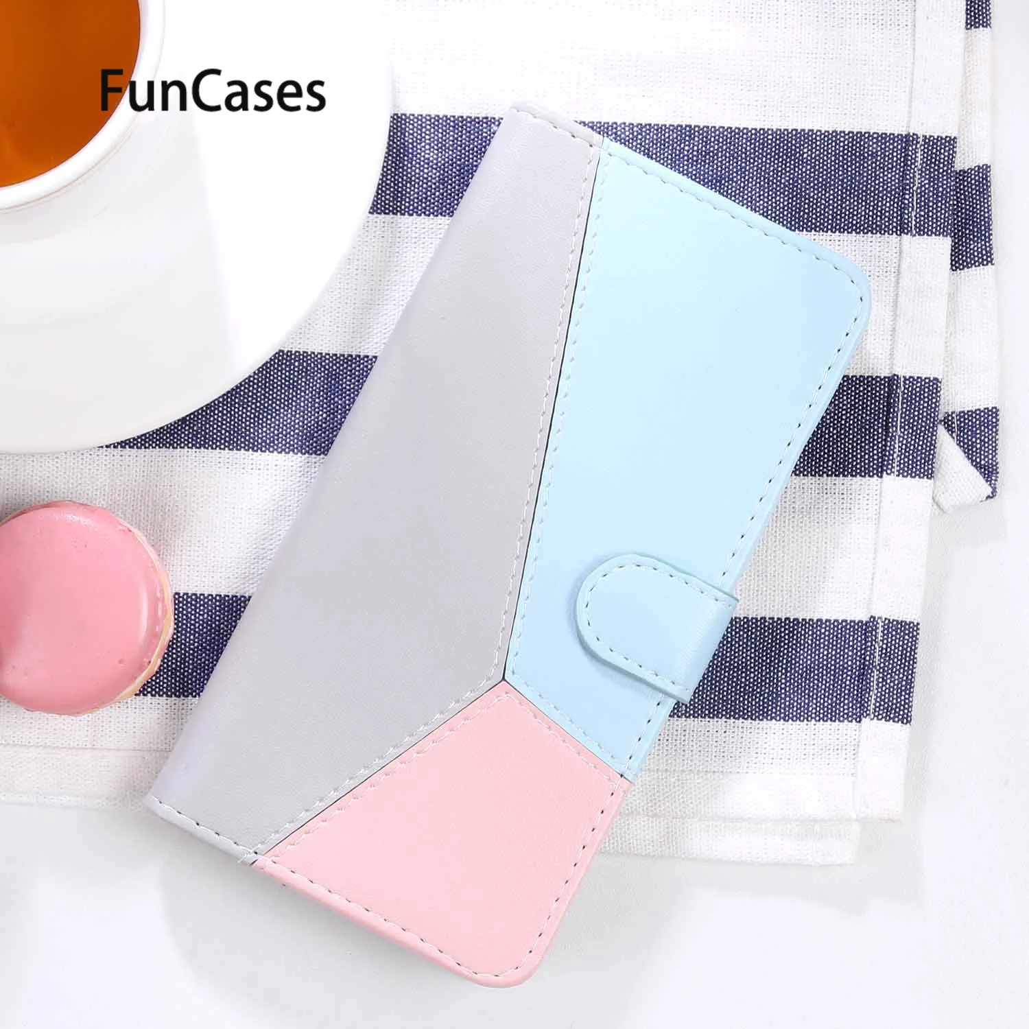 Однотонный Чехол бумажник из искусственной кожи для OnePlus 7 T геометрический чехол