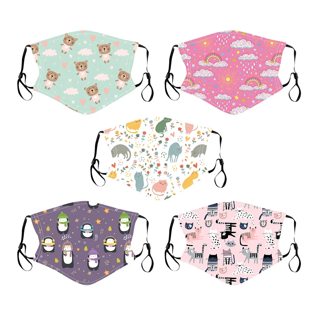 5 шт. в партии Детские воротником Детский уличный хлопковый рот маски защита для