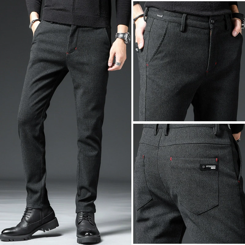 Новинка сезона осень весна 2020 мужские узкие модные облегающие брюки Мужская