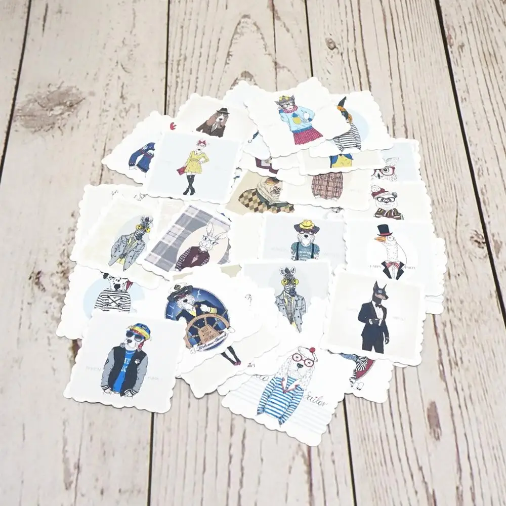 42 шт. водонепроницаемые наклейки с крутыми животными сделай сам Канцтовары