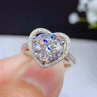 huitan classic wedding eternity rings for women timeless heart love design with aaa cubic zirconia brilliant jewelry drop ship