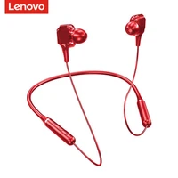 for all phones lenovo qe66 xe66 v5 0 wireless neckband bluetooth headphones four speakers stereo magnetic in ear sports
