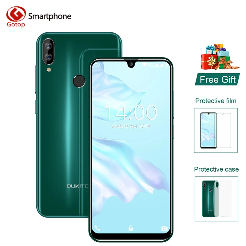 Мобильный телефон OUKITEL C16 Pro экран Waterdrop 5 71 дюйма Android 9 0 19:9 MT6761P Quad 3 Гб ОЗУ 32 ПЗУ 4G LTE