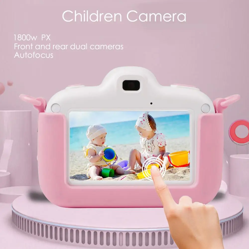18MP Mini Kids Camera Full HD Digital With Silicone Case 3.0'' LCD Screen Display Children Toys For Christmas Gift | Электроника