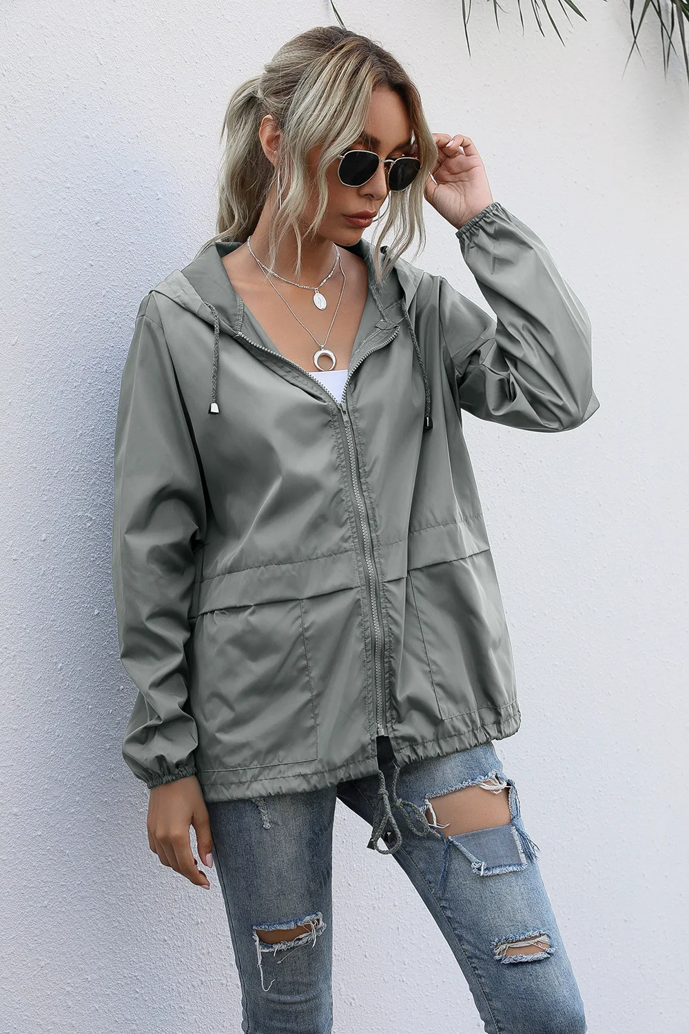 

Новинка, Повседневная Женская толстовка на молнии, легкая уличная куртка-дождевик для походов, Женская куртка