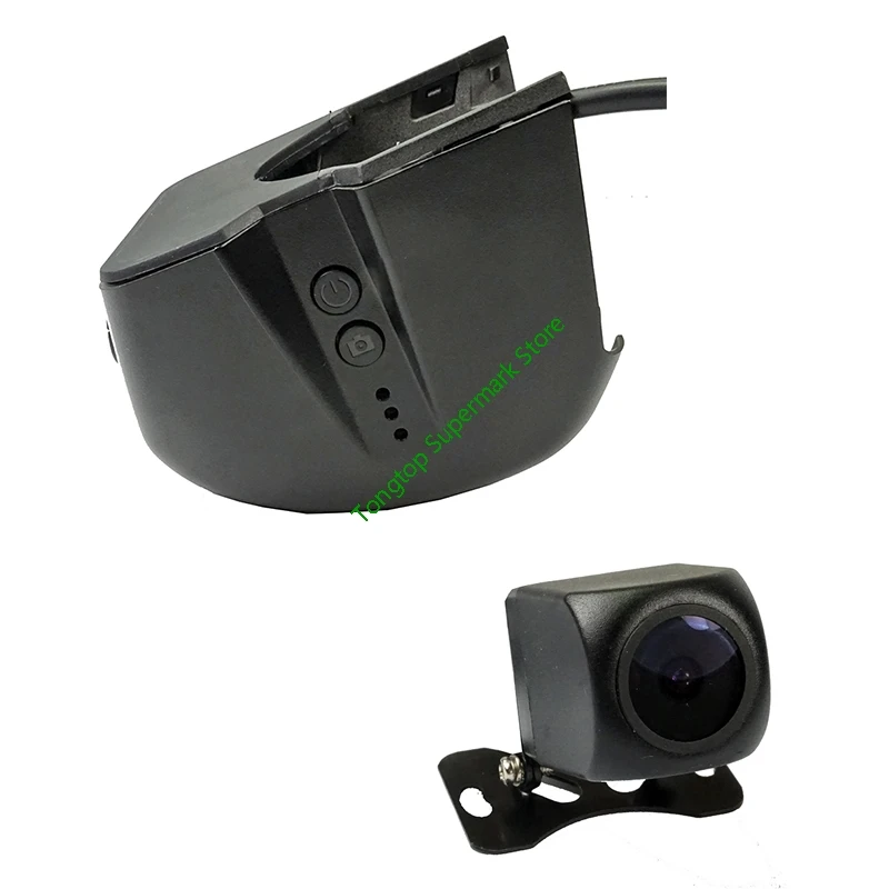 dual lens-BK Двойной Объектив WIFi Автомобильный регистратор DVR видеорегистратор, видео Регистраторы 1080P 96655 IMX323 для автомобилей Audi A1 A3 A4 A5 A6 Q3 Q5 Q7 перед 2012 - Название цвета: dual lens-BK