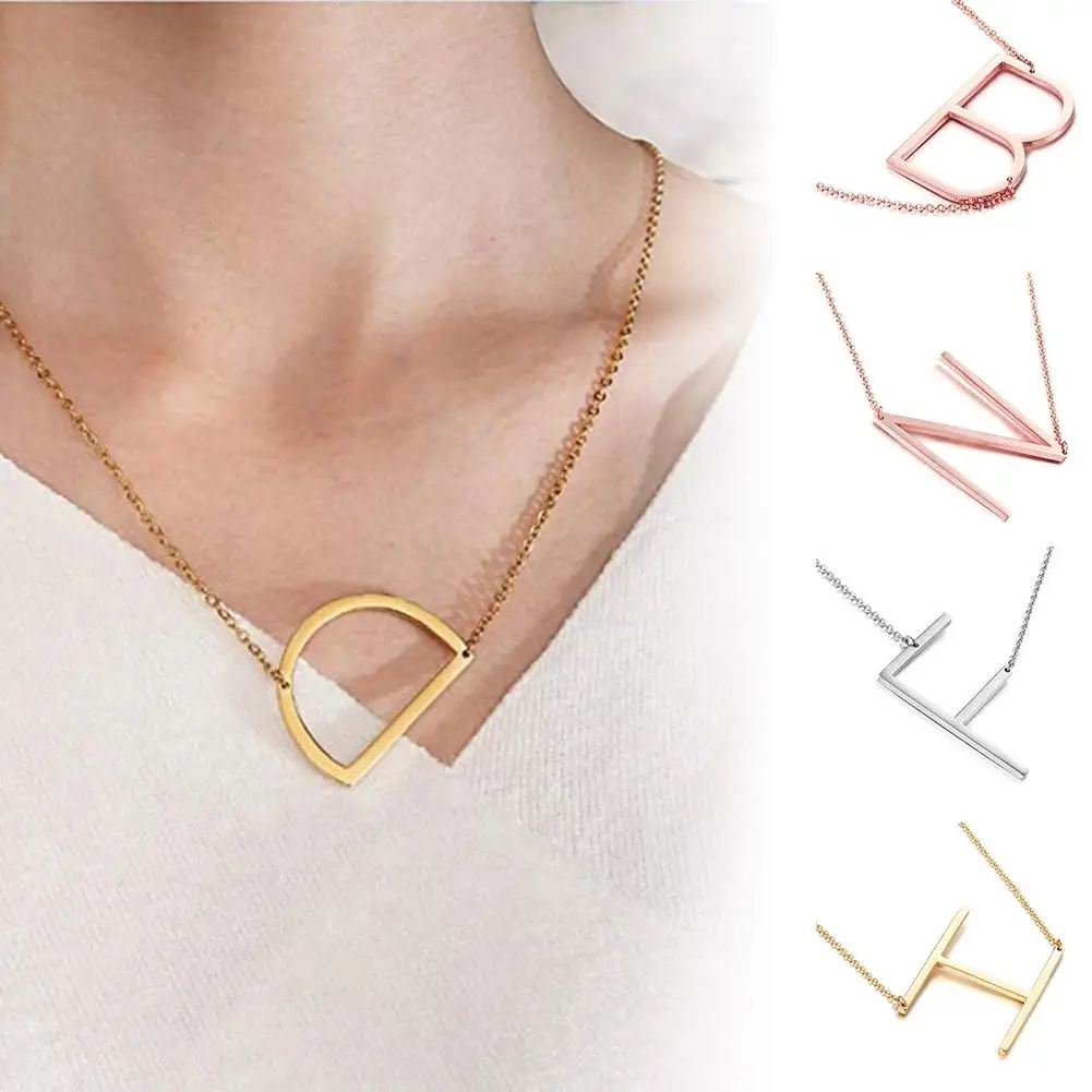 

Fashion Women 26 English Letter Pendant Chain Necklace Choker Party Jewelry Gift