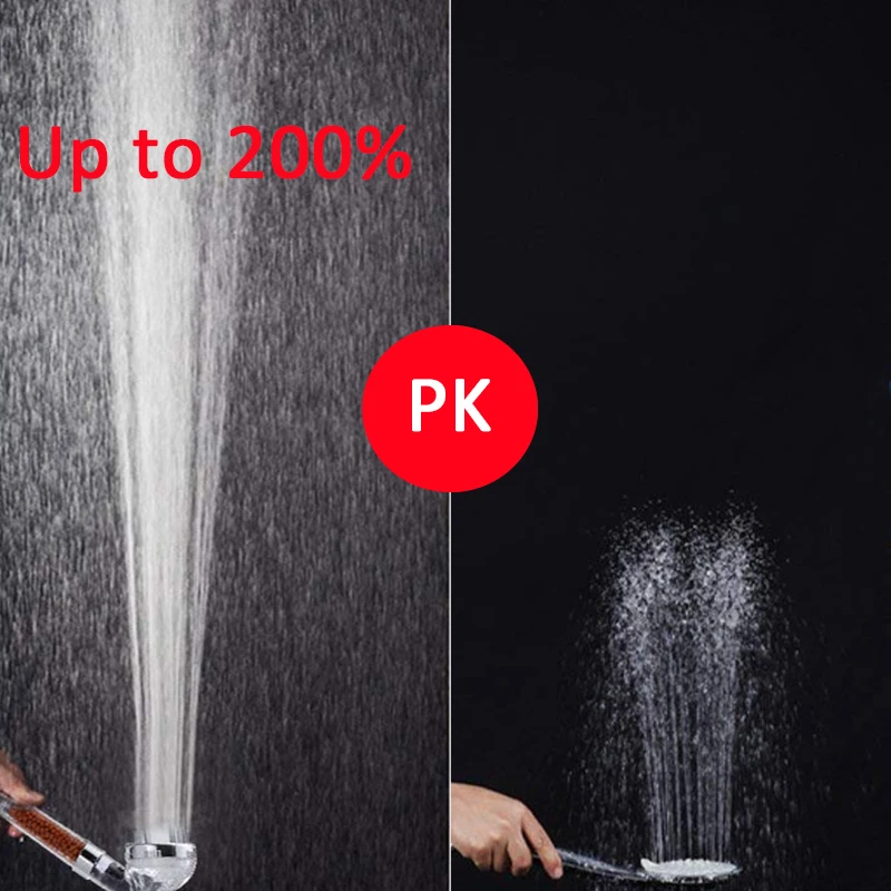 

Water Therapy SPA Shower Bath Filter High Pressure Water Saving Rainfall Shower Head With Negative Ion Activated Balls