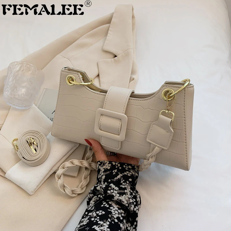 

Модная сумка через плечо из искусственной кожи с узором под камень для женщин 2021, сумки и кошельки с квадратным замком, Женская дорожная сум...