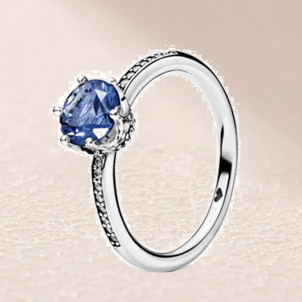 

198289NSWB Blue Sparkling Crown Ring