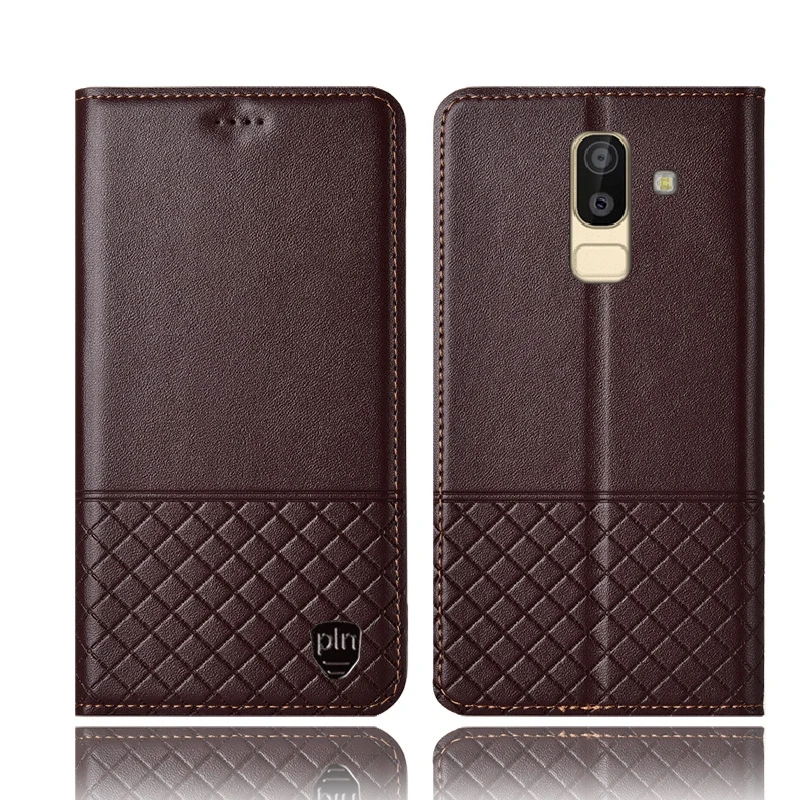 

Genuine Leather Phone Case Card Holder Cover For Samsung Galaxy J8 2018/Samsung Galaxy J6 2018 Phone Bag Magnetic Holder Coque