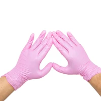 pink nitrile gloves 100pcs disposible food grade waterproof allergy free disposable work safety gardening gloves