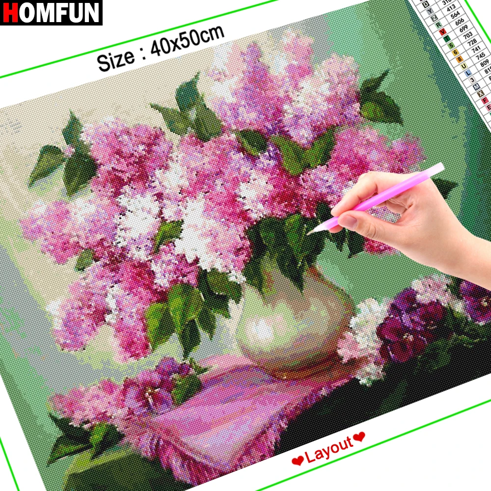 HOMFUN 5D DIY Алмазная Вышивка Полный Дисплей "Ваза" Алмазный рисунок/Круглый Стразы Декор Искусство A00300