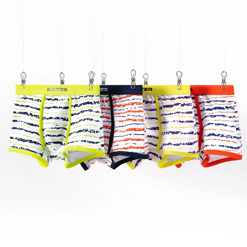 4 шт./лот Трусы из органического хлопка для подростков хлопковые детские боксеры