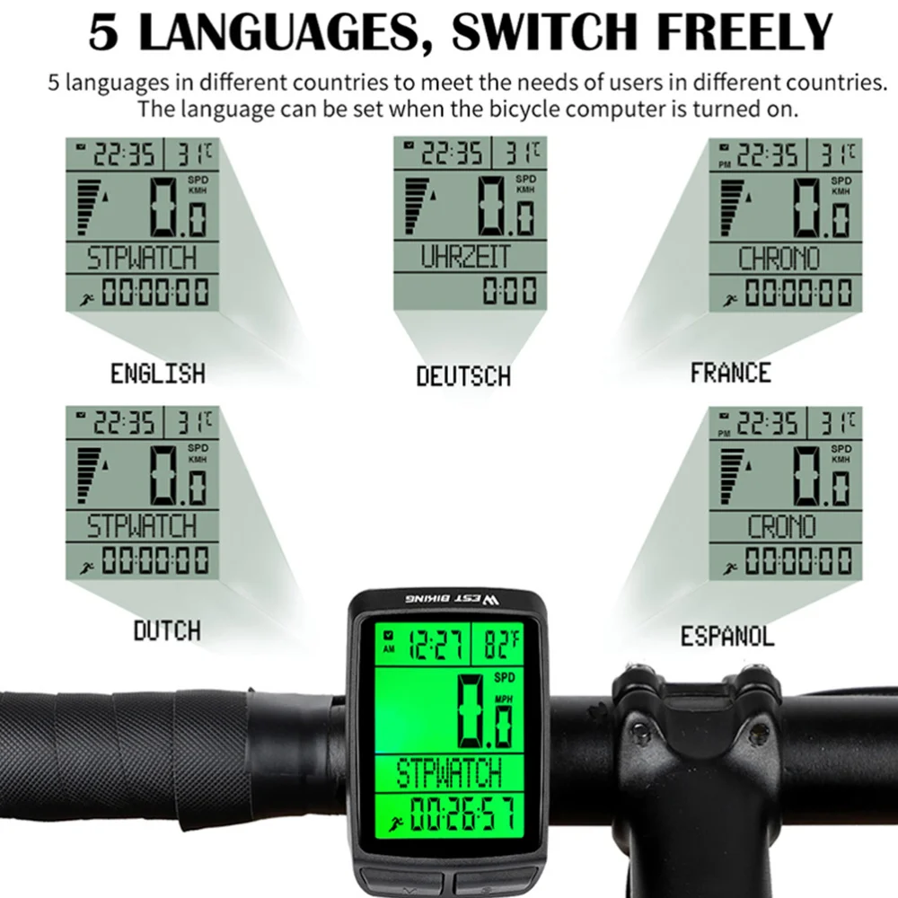

1 Set Multi-function Computer Cycling Odometer Smart Stopwatch
