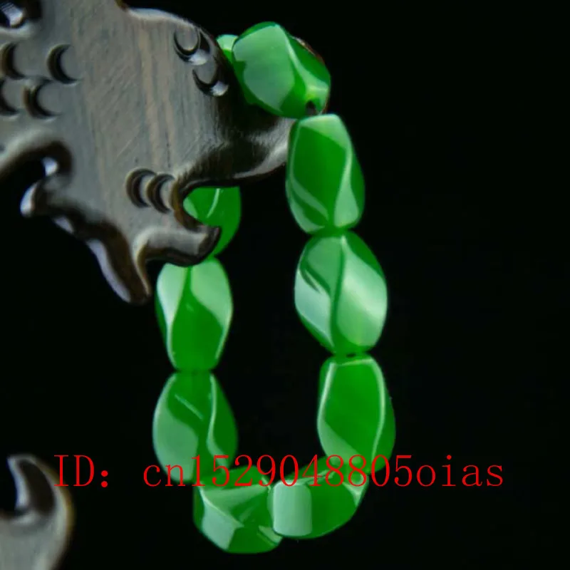 Натуральный зеленый китайский Jade Jasper бисер эластичный браслет Модный Шарм