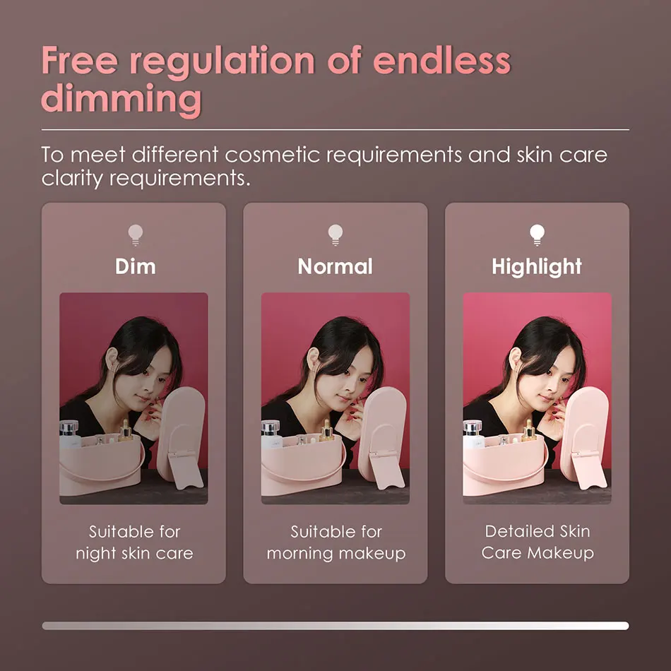 Светодиодный косметическое зеркало с светильник портативный светодиодный ящик