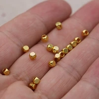 160pcs gold color copper square loose spacer beads for jewelry making bracelet necklace diy accessories handmade craft 3mm