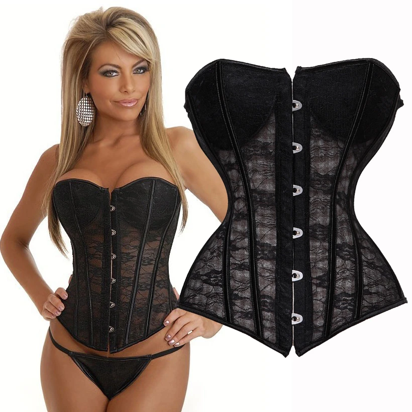 Корсет женский кружевной в готическом стиле пикантное нижнее белье для бюстье