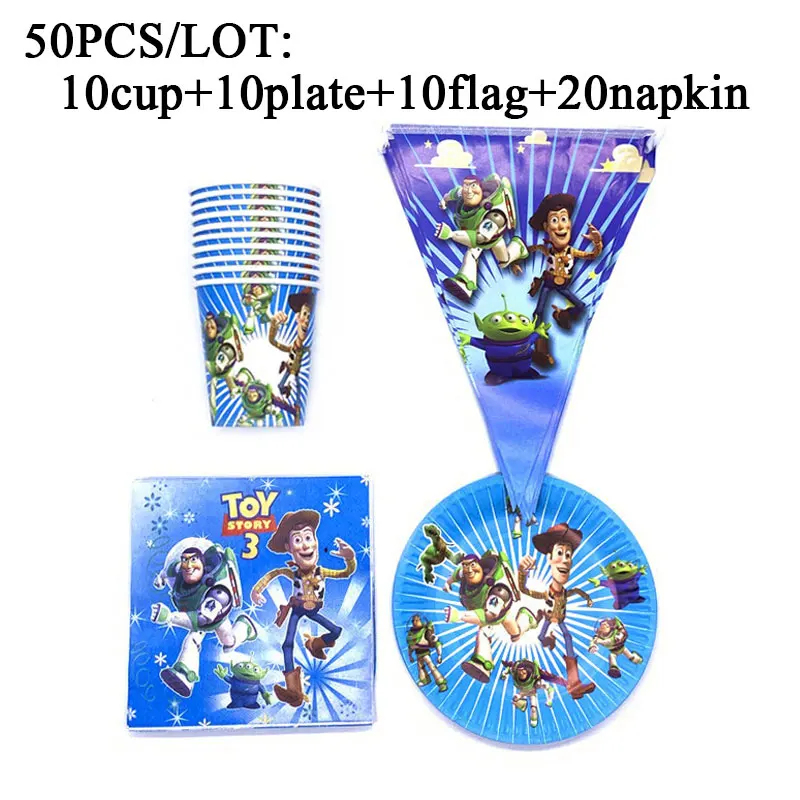

50PCS 2019 Hottest Cartoon Disney Toy Story Theme Party Supplies Wedding Decoration Birthday Party Decoration Kids Party Decor